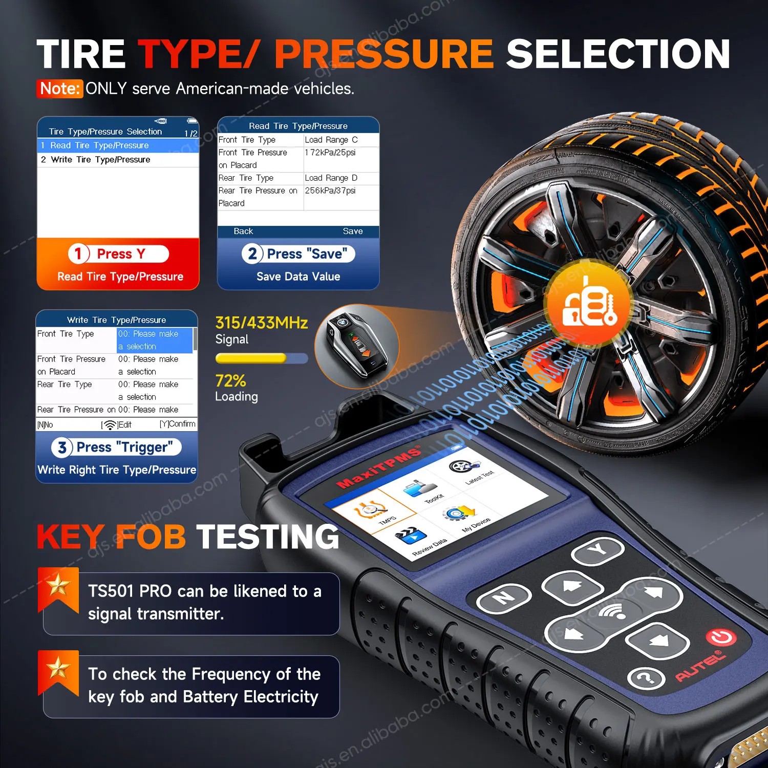 Autel MaxiTPMS TS501 PRO Автомобильный инструмент программирования TPMS датчик MX Система