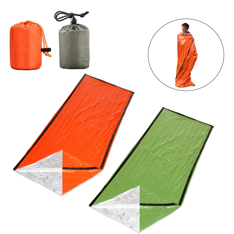 

Emergency Survival Sleeping Bag PE Aluminum Film Thermal Waterproof Reflective Rescue Blanket Camping Hiking Outdoor Activities