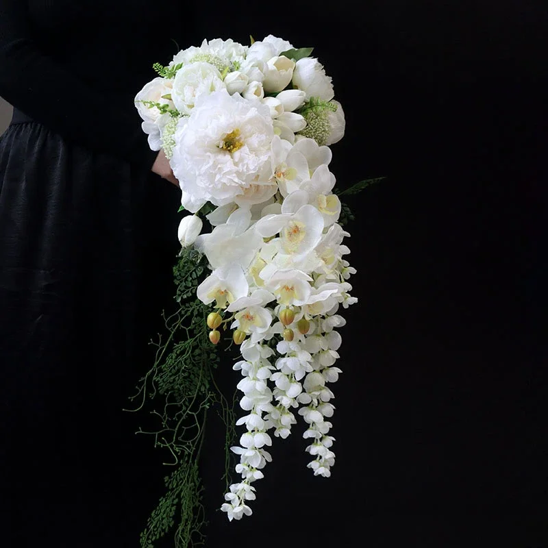 Towoo Mori свежий уличный свадебный букет водопада искусственный цветок невесты