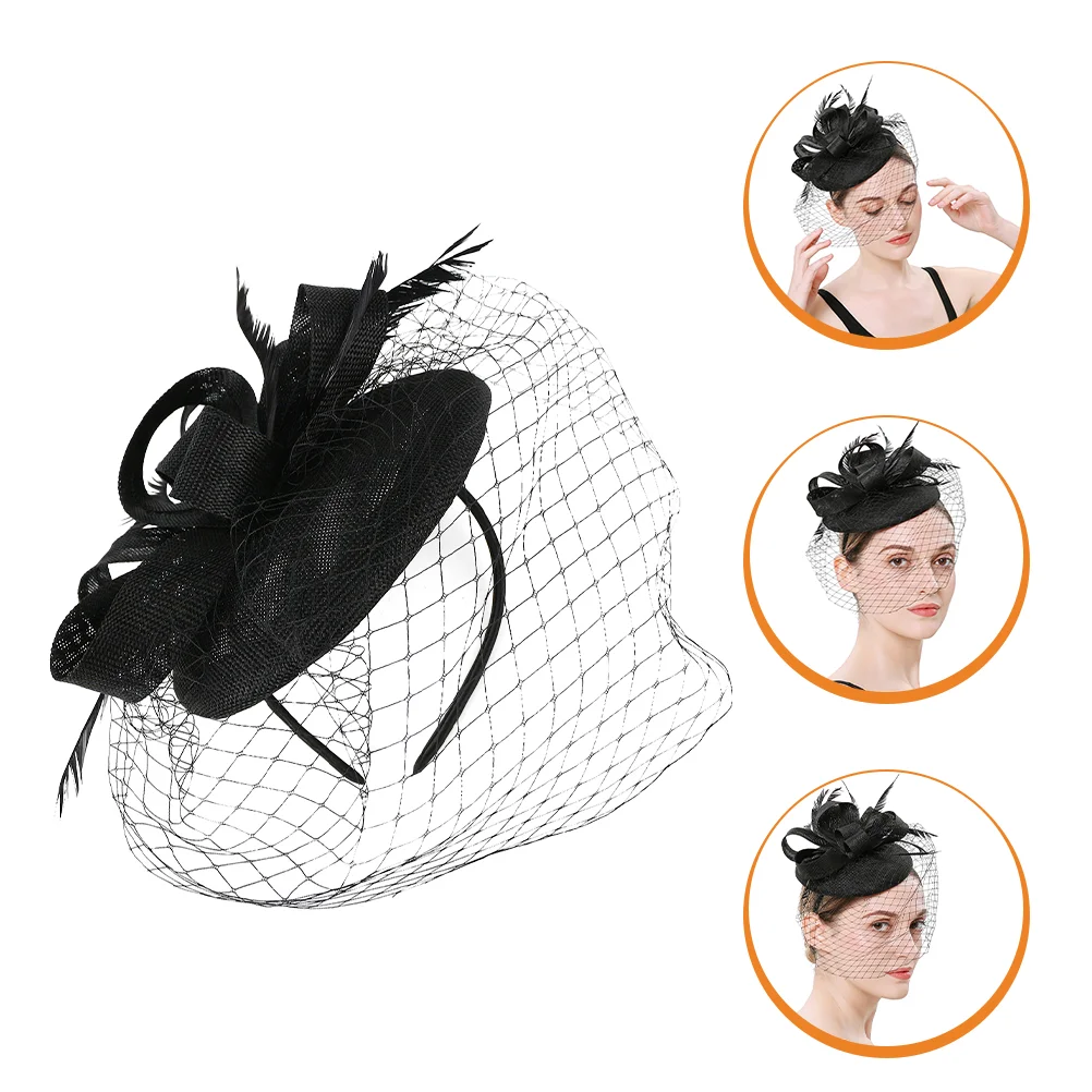 

Cocktail Party Hat Wedding Headband Fascinators Women Tea Charm Hair Bobby Pins Polyester Mesh Veil Woman's