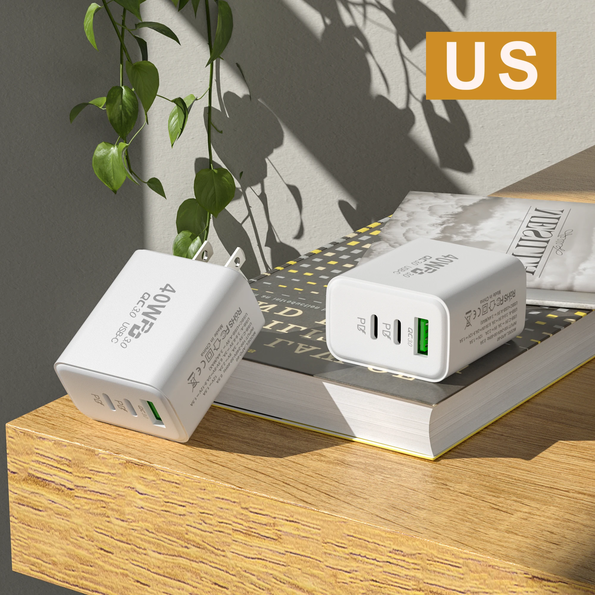 60W USB Type C Charger PD 40W Fast Charging Mobile Phone Adapter For iPhone Samsung Xiaomi Huawei Quick Charge 3.0 Wall Charger
