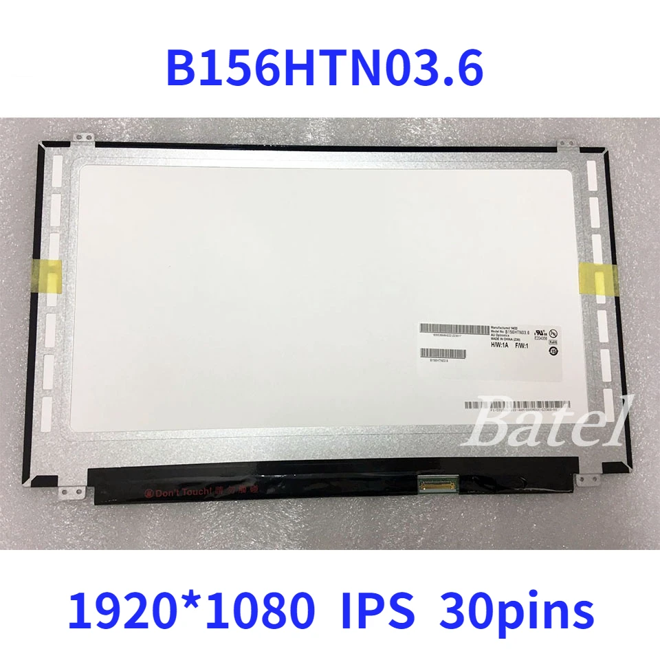 

B156HTN03.6 HW0A LED Screen Matrix for Laptop 15.6" 30Pin eDP Matte 1920X1080 FHD LCD Display Panel Monitor Replacement