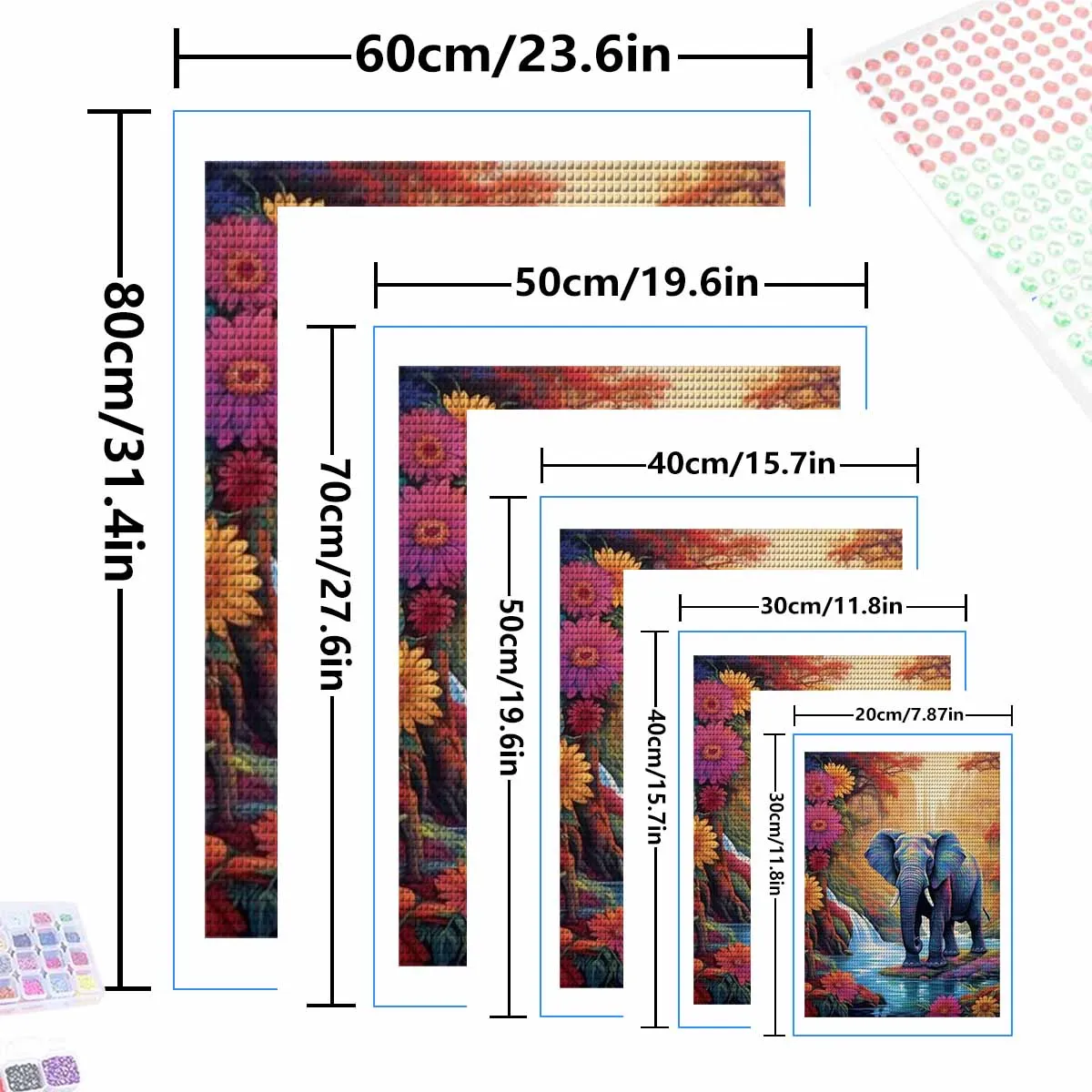 Алмазная вышивка сделай сам мозаика пересечение реки слона крестиком для