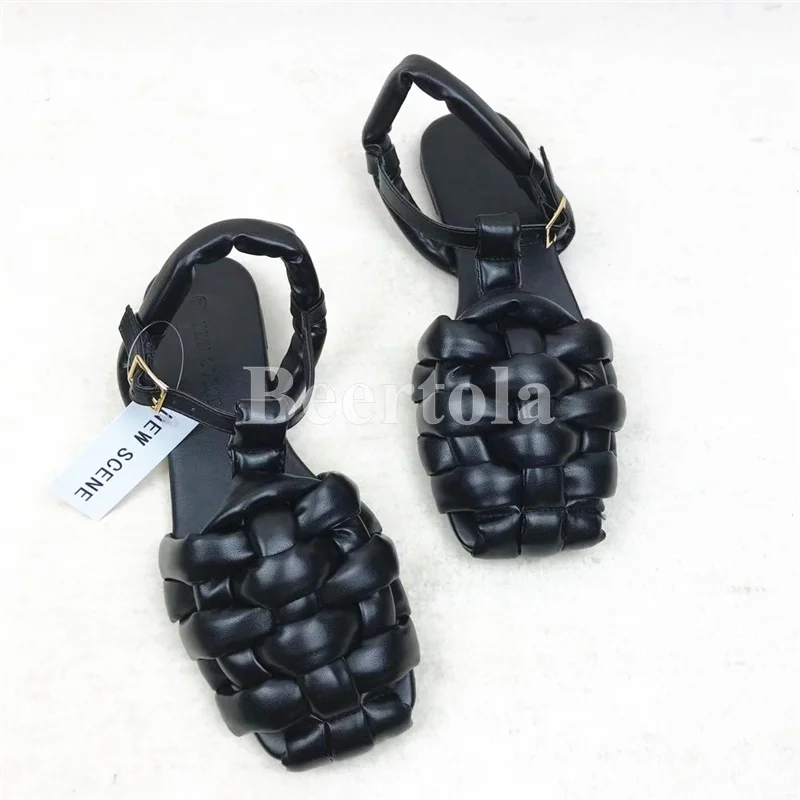 

Сандалии женские кожаные с круглым носком, босоножки с перфорацией, Повседневная Уличная удобная мягкая обувь для отдыха, плоская подошва, в стиле ретро, лето