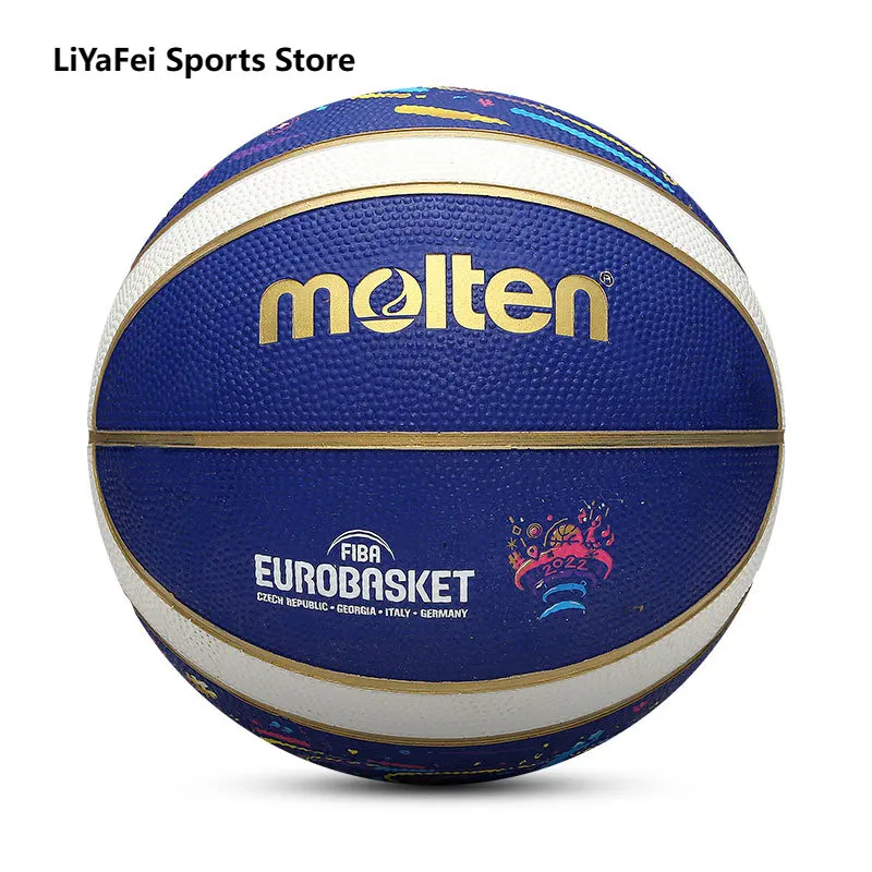 Molten Size 7 Man's Basketballs 2022 European League Official Balls Commemorative Outdoor Indoor Adults Basketball Free Gifts