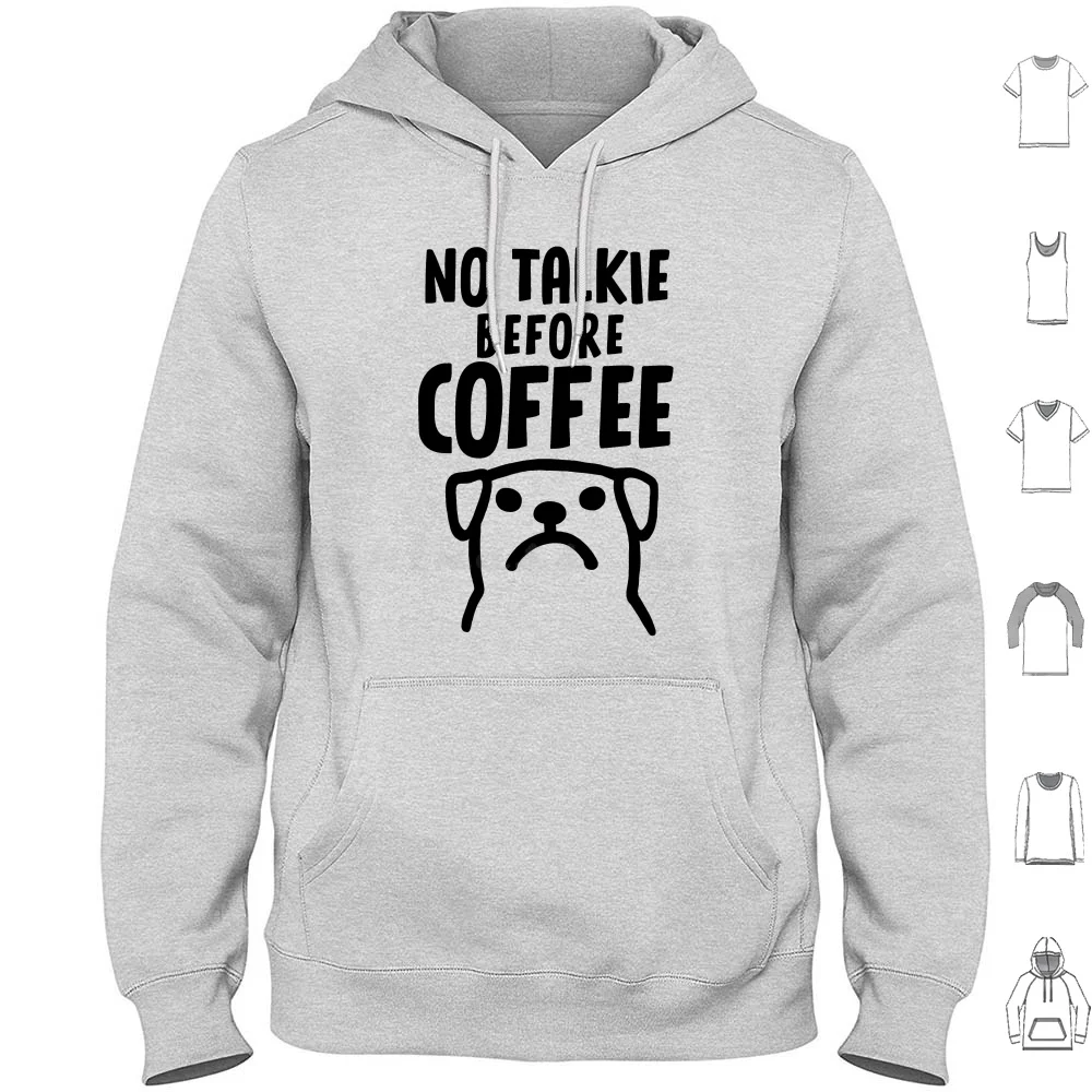 

No Talkie Before Coffee-Dog Coffee Lover Hoodies Long Sleeve Funny Dog Coffee Lover No Talkie Before Coffee Not A