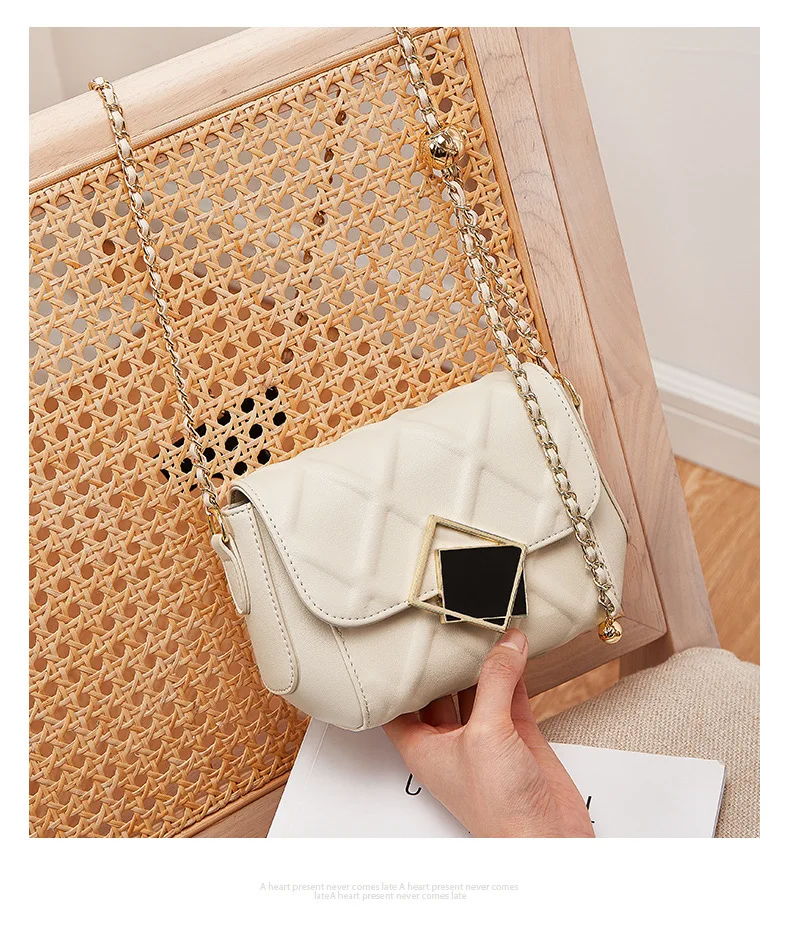 

New small bag 2023 fashion leather women's bag one shoulder cowhide crossbody bag small golden Ball Ringer chain bag