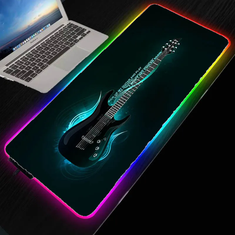

Большой игровой коврик MRGLZY для скрипки, RGB, игровой коврик для клавиатуры и мыши, цветной водонепроницаемый нескользящий домашний коврик со светодиодной подсветкой