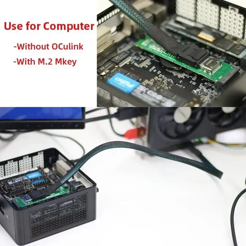 EXP GDC OCuLink GPU Dock PCIe 4.0 x4 Высокоскоростная док-станция для мини-ПК ноутбука внешней