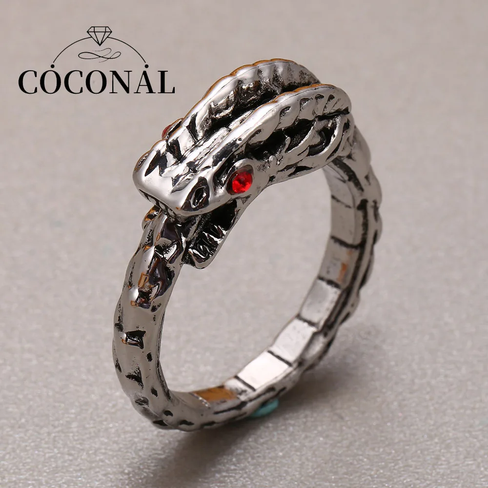 

Coconal Punk Vintage Viking Men Rings Norse Mythology Giant Dragon Nidhogg Amulet Jewelry Boyfriend Gift for Hip Hop Dragon Ring