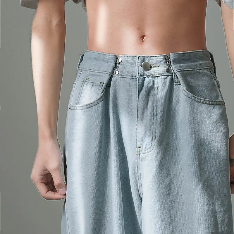 4 Colors Baggy Jeans Men Fashion Casual Wide Leg jeans mens Harajuku Streetwear Hip Hop Loose Straight Denim Pants mens Trousers