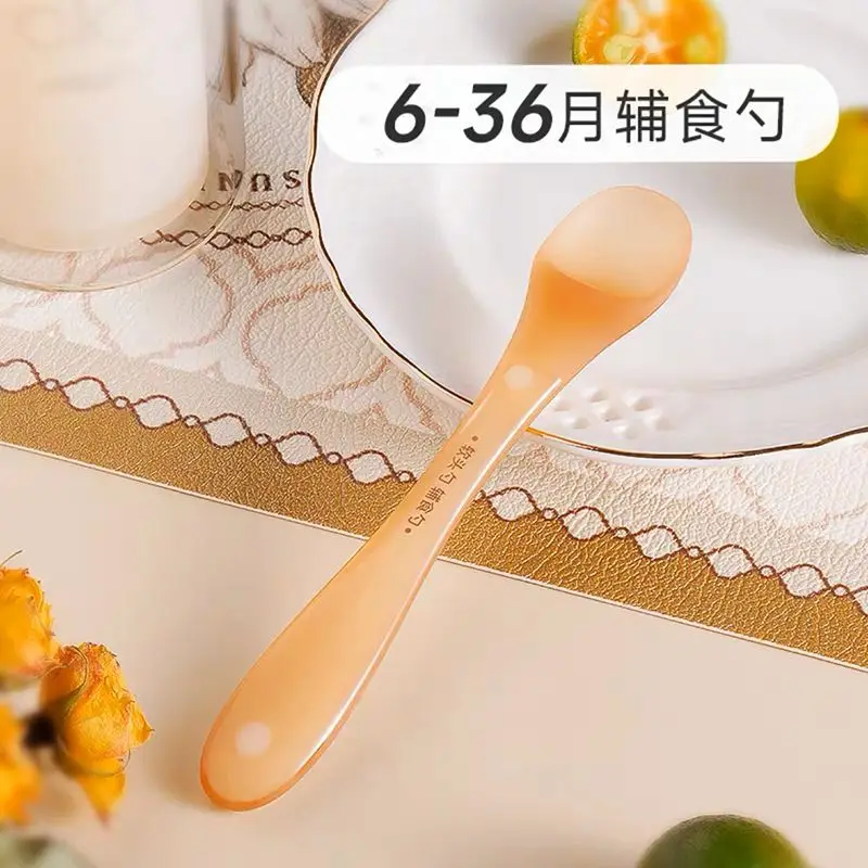 

Baby silicone spoon, newborn baby feeding water, small spoon, children's tableware, eating complementary food, soft head spoon