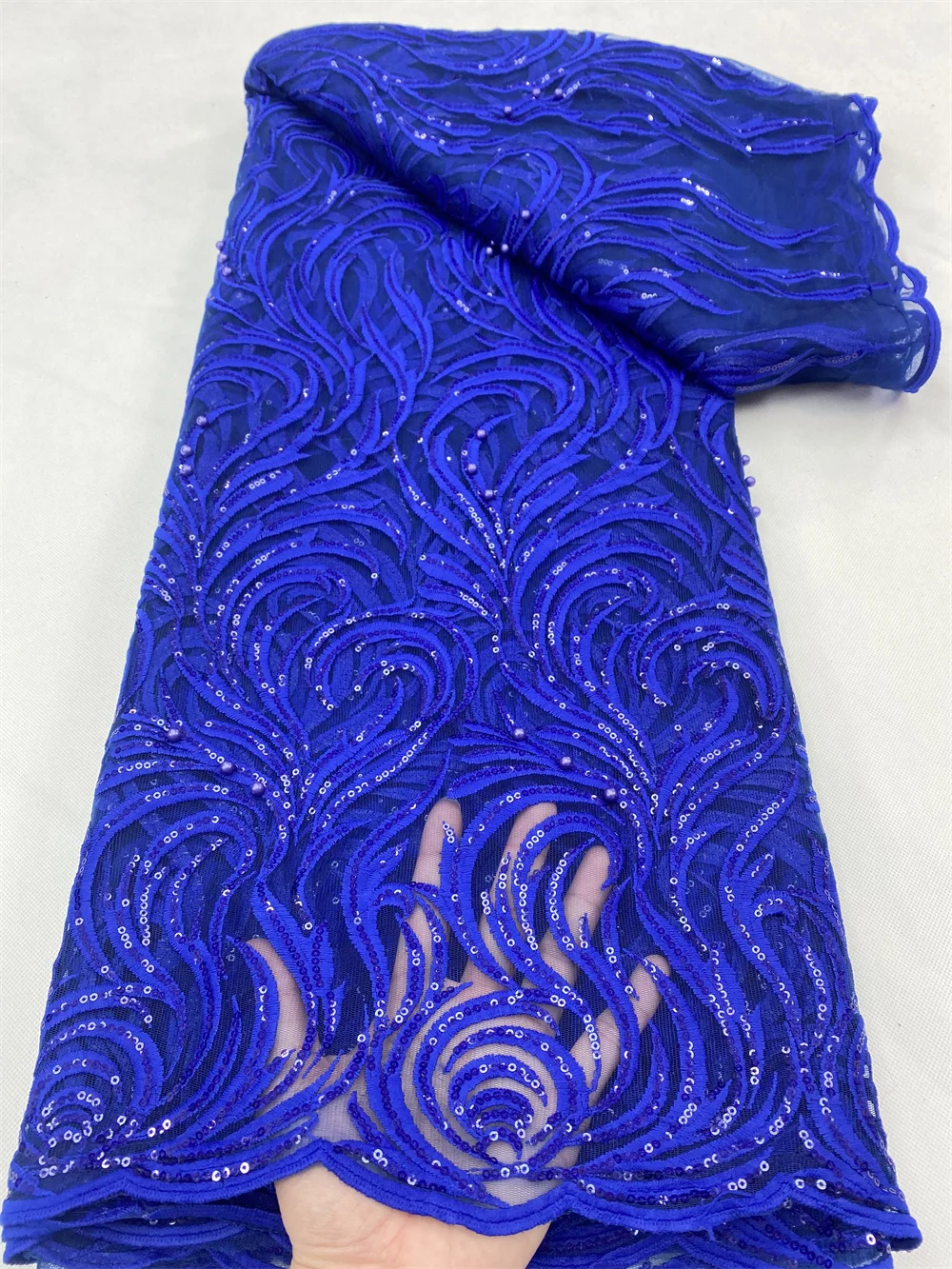 

Blue African Embroidered Nigerian Lace Fabric Bridal 2022 High Quality French Tulle Lace Fabric For Wedding Sewing