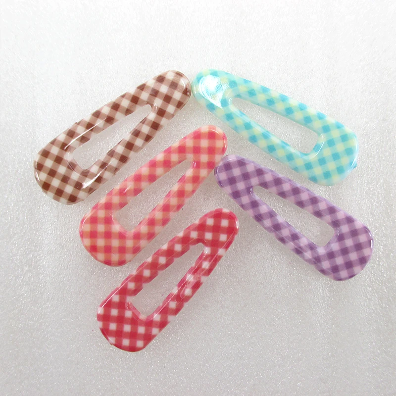 

5 шт./лот накладка на заколку для волос с принтом в клетку, акриловые аксессуары для «сделай сам», ювелирные изделия ручной работы, аксессуар...