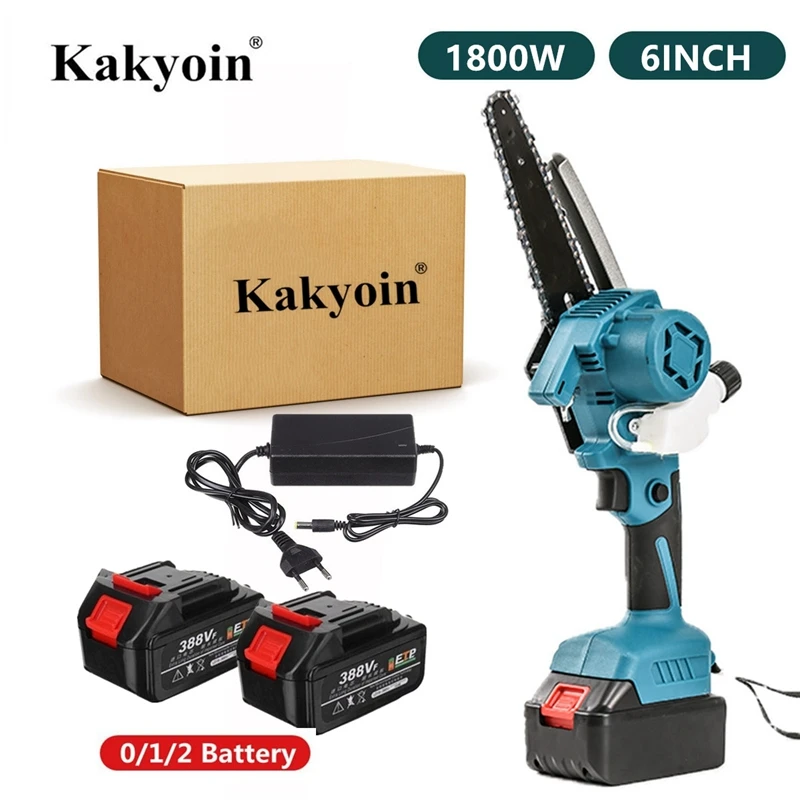 1200W 6in Brushless Motor Removable Pruning Electric Chainsaw With 18000mAh Lithium Battery Woodworking Tools For Garden