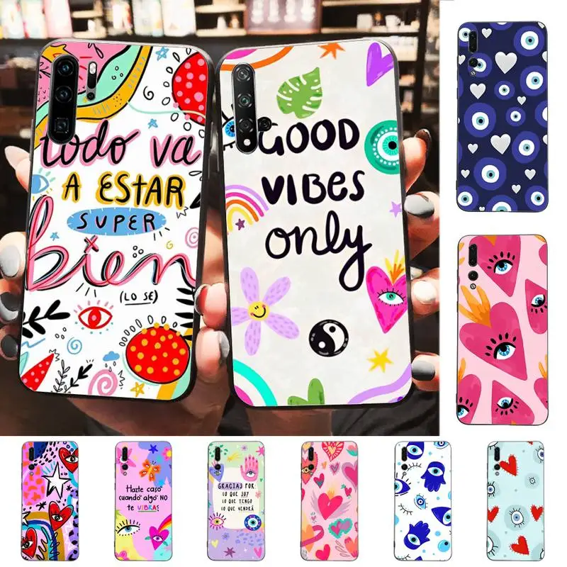 

Funny Turkish Lucky Blue Evil Eye Phone Case For Huawei P 8 9 10 20 30 40 50 Pro Lite Psmart Honor 10 lite 70 Mate 20lite