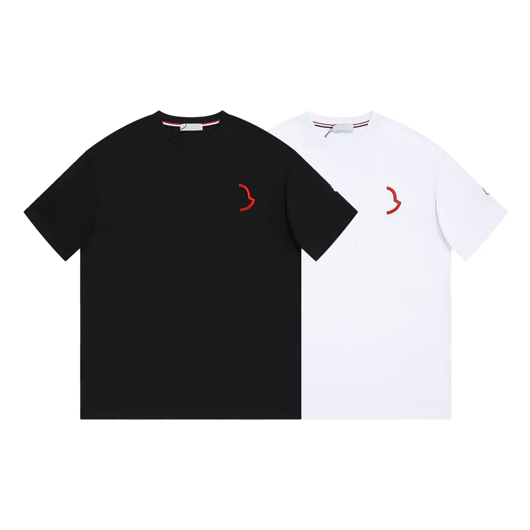 

Мужская Летняя Классическая футболка из чесаного хлопка с вышивкой и короткими рукавами, 240 г