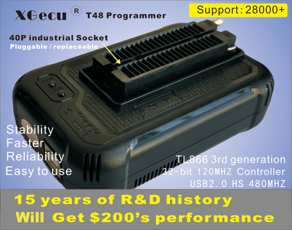 XGecu NEW T48 [TL866-3G] программатор V12.01 поддерживает 28000 + микросхем для SPI/Nor/NAND Flash/EMMC