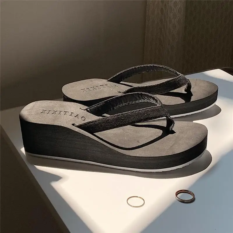 Thick Summer Slippers Women Flip Flops EVA Beach Shoes Sandal Female Sandals High Heel Slides Shoes For Sandal Wedge Slippers