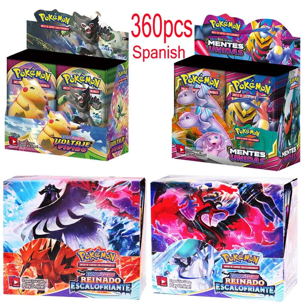 

360Pcs Cartas Spanish Pokemon Cards Toys Trading Card Game Booster box Fusion Strike Astral Radiance Espada Escudo Card