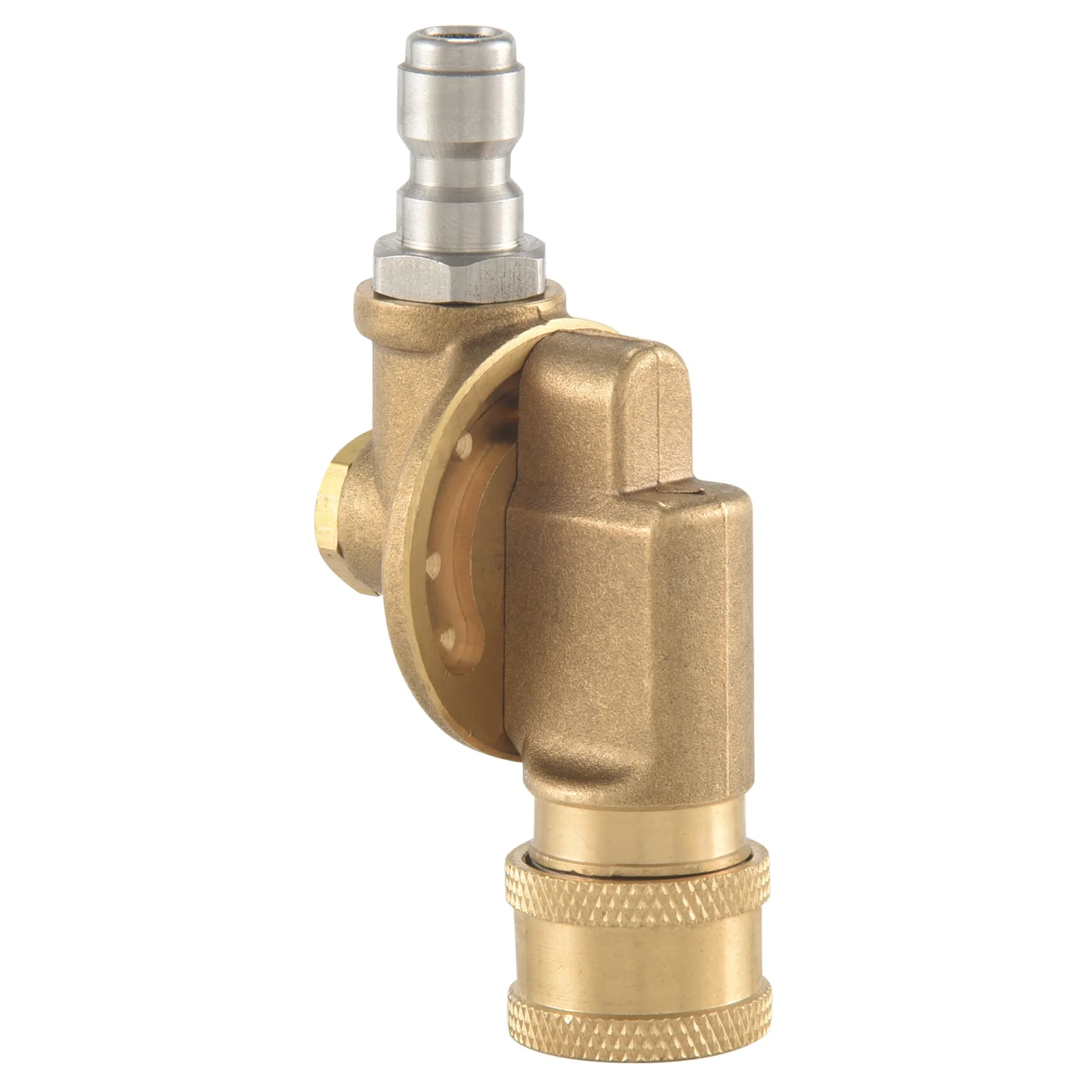 

Pivoting Coupler for Pressure Washer Nozzle, Gutter Cleaner Attachment for Gutter Cleaning, 240 Degree, 4500 Psi, 1/4 Inch Quick