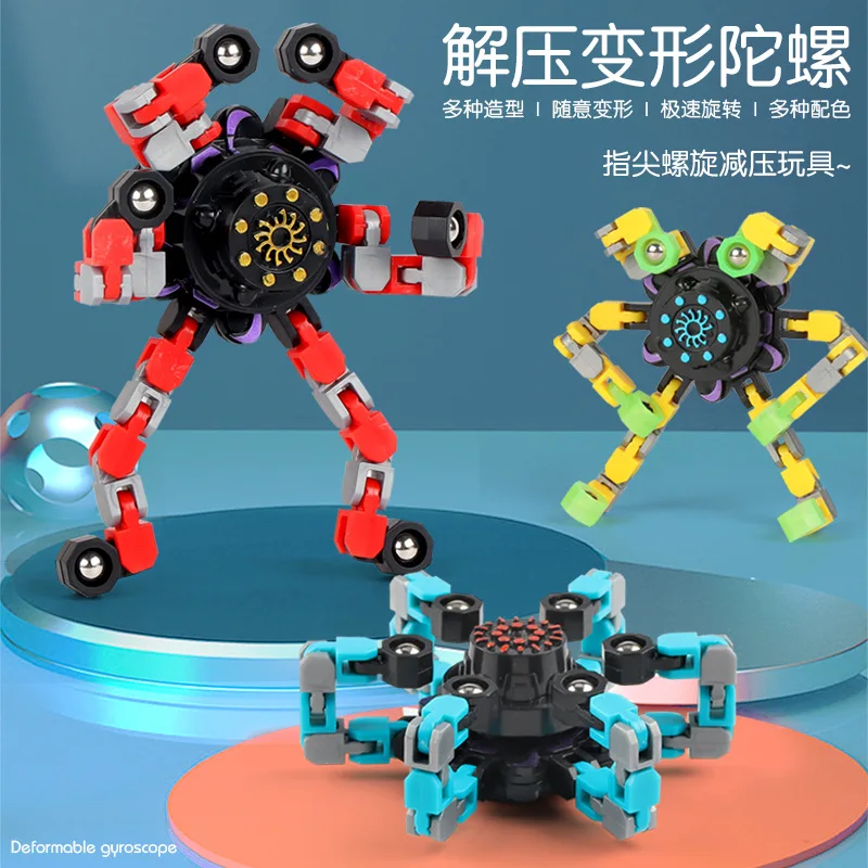 

Fluorescent Fingertip Mechanical Gyro Luminous Deformation Mecha Chain Bearing Decompression Finger Gyro