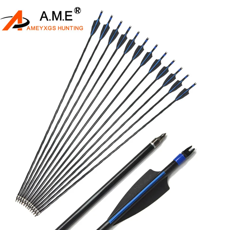 

12/24Pcs 30" Archery Fiberglass Arrows Field Points Tips SP500 Glassfiber Arrow Screw in Broadheads Hunting Shooting Accessories