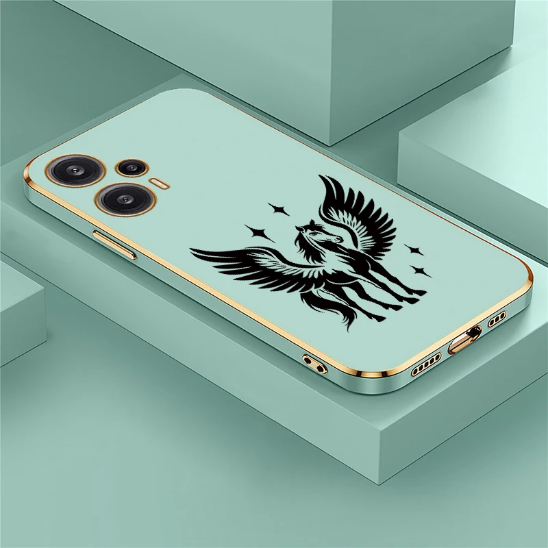Фото Ультрамягкий чехол из ТПУ для Xiaomi Poco F8, Poco F6 Pro, F5, F3, C40, C31 с роскошным силиконовым покрытием и узором в виде лошади, защитный чехол №1