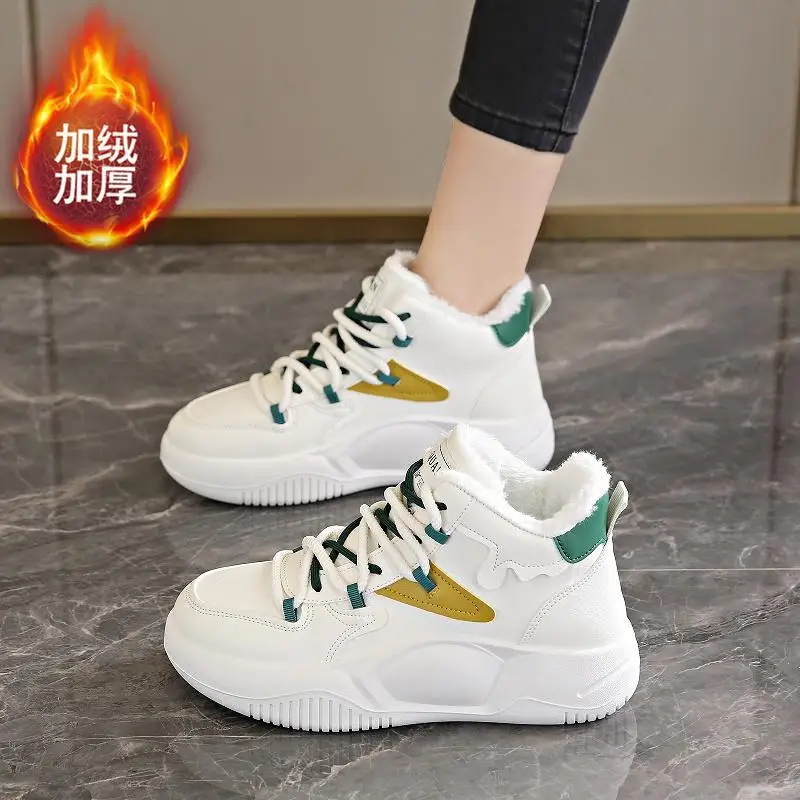 

Internet Celebrity Winter Beanie Shoes Fleece-lined Fleece-Lined Fluffy Shoes Women's 2020 Korean Style Flat Warm Cotton-Padded