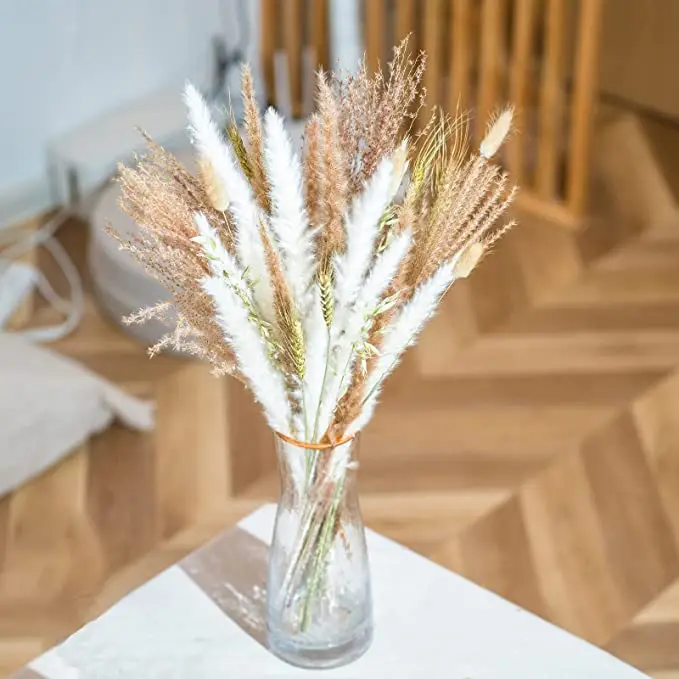 

45cm Faux Pampas Grass Artificial Fake Flower, Vase Filler, Living Room Home Kitchen and Wedding Decor