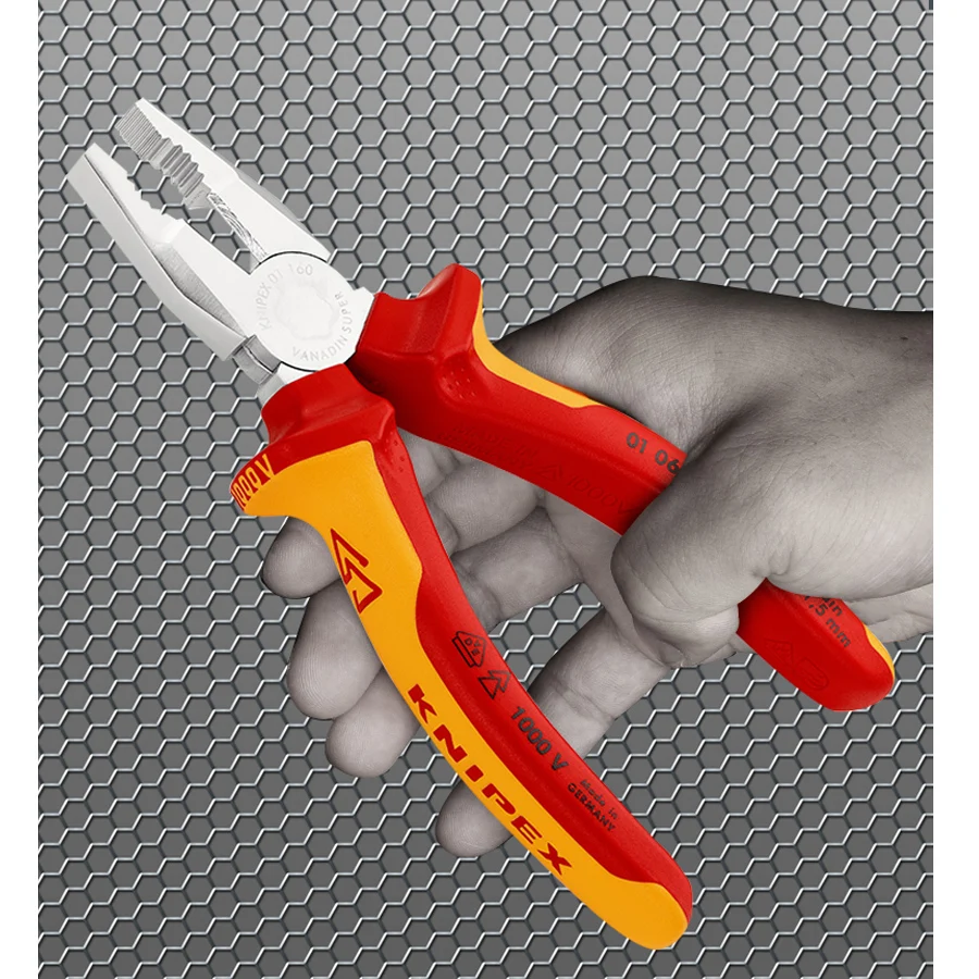 KNIPEX VDE Изолированные сверхмощные комбинированные плоскогубцы Хром-ванадиевая