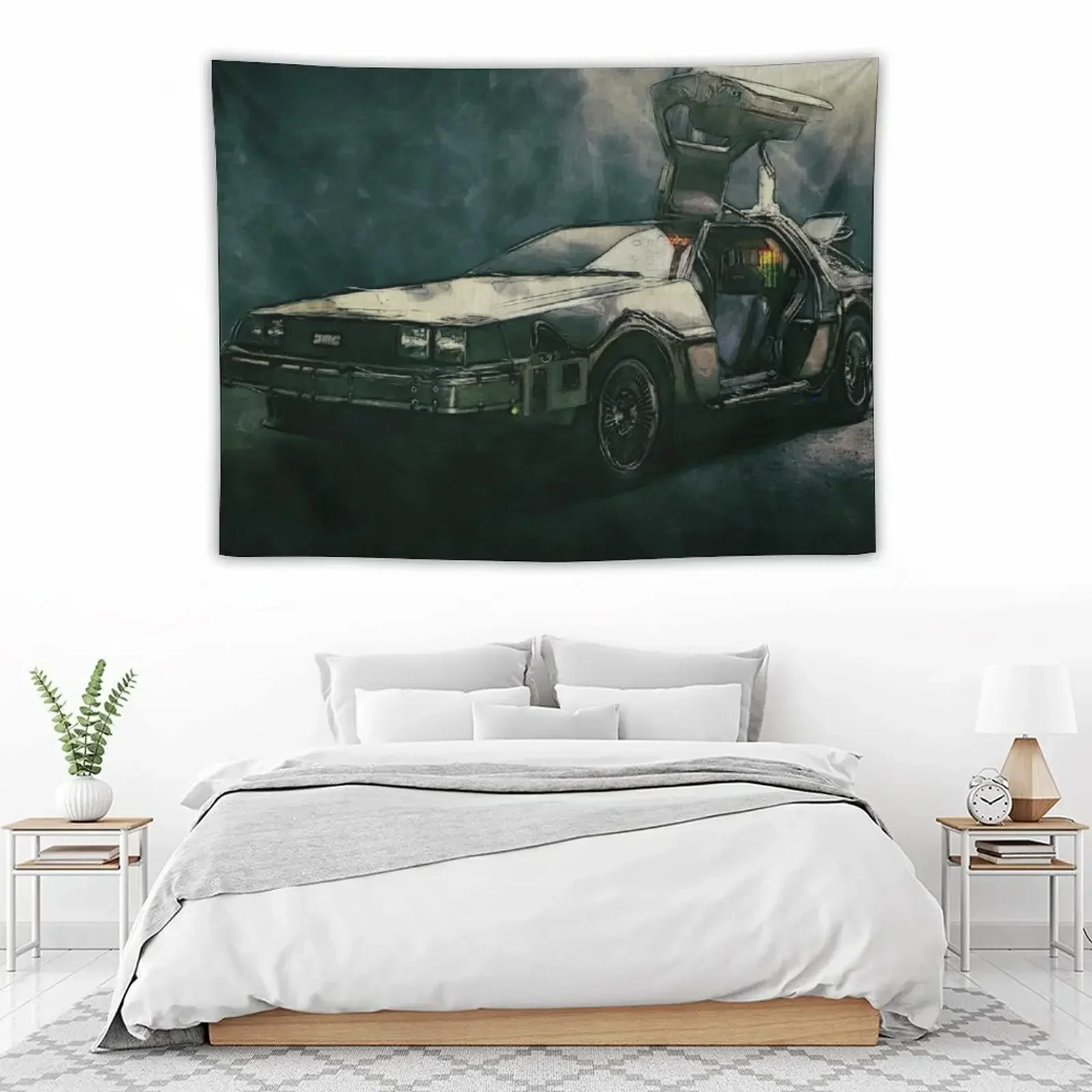 Гобелен с акварельными красками Назад в будущее комнатное эстетическое