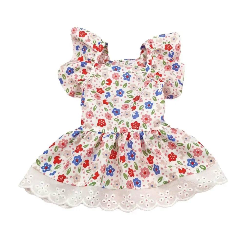 

Adorable Pet Skirt No Pilling Flying Sleeve Summer Thin Puppy Dress Comfortable Touch Pet Dress Pet Accessory