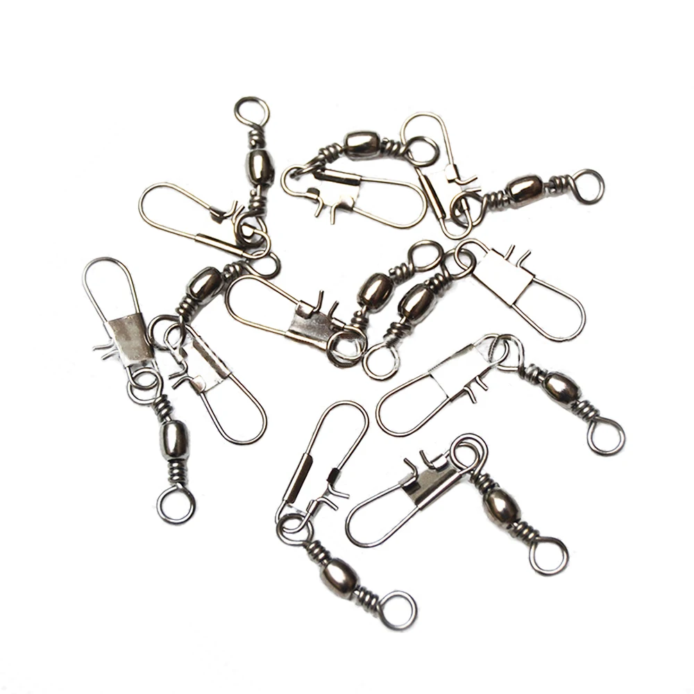 Купи 50pcs/Lot Stainless Steel Fishing Connector Pin Bearing Rolling Swivel Snap Pins Fishing Tackle Accessories за 80 рублей в магазине AliExpress