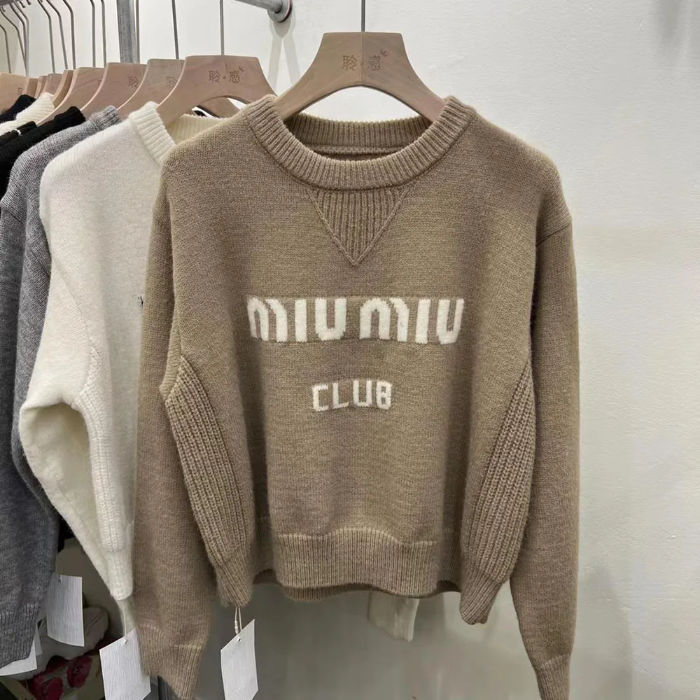 

Women Sweater Korean Fashion O-neck Casual Letters Print Long Sleeve Knit Tops Female Soft Cozy Pullovers Autumn Warm Knitwears