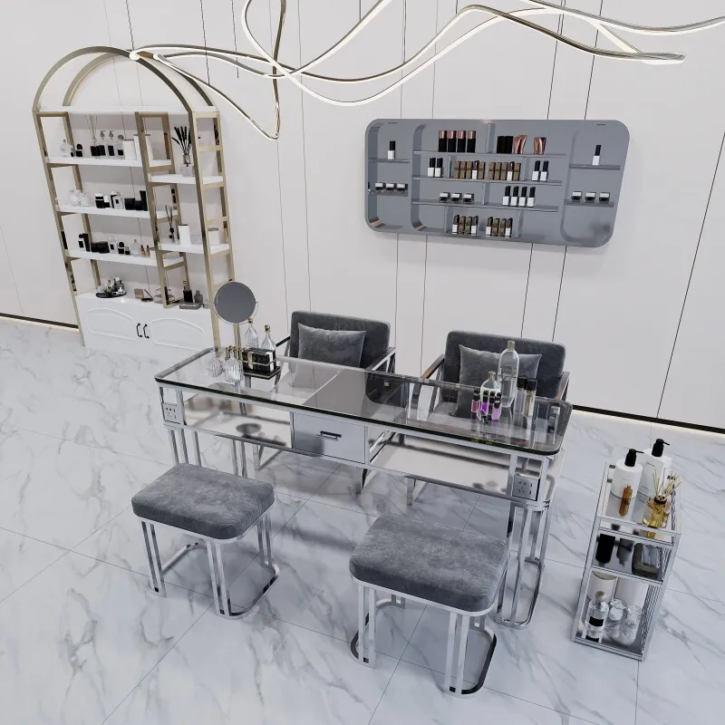 Профессиональный стеклянный Настольный скандинавский туалетный столик для