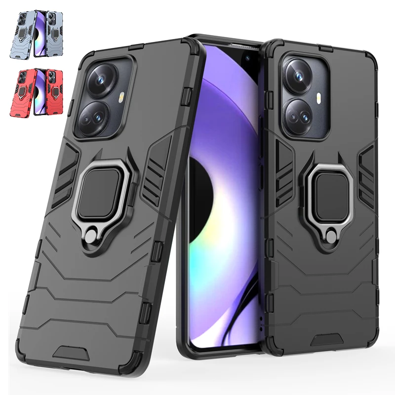 

For Cover Realme 10 Pro Plus Case For OPPO Realme 10 Pro Plus Capa Holder Ring Stand Magnetic Case For Realme 10 Pro Plus Fundas