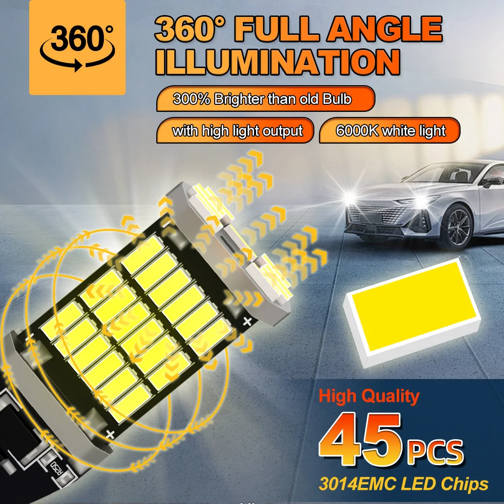 W16W T15 Супер яркий фонарь заднего хода 6 Вт CSP чип для Toyota Auris Avensis T27 CHR Camry Corolla FJ Cruiser 86
