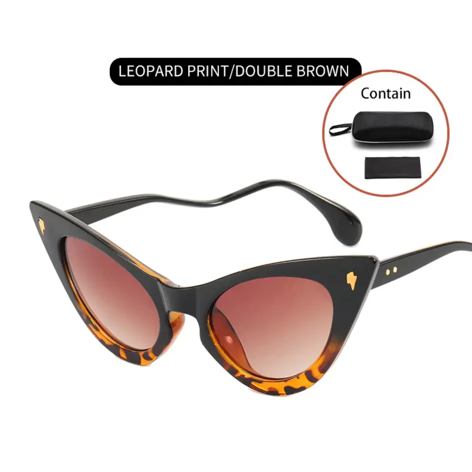 Vintage Leopard Oversized Ladies Sunglasses - Stylish & Chic Cat-Eye Frame with Free Packaging Included Gafas polarizadas hombre