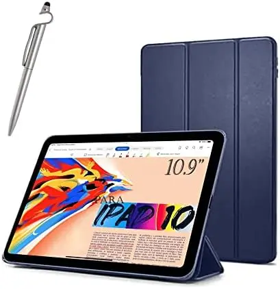 

For Melhor Case Para iPad 10 Geração A2696 A2757 A2777 +Película (Preto)