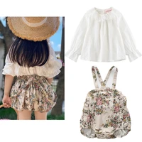 girls overalls ruffled bread pants female treasure retro printed overalls little girl four seasons all match one piece