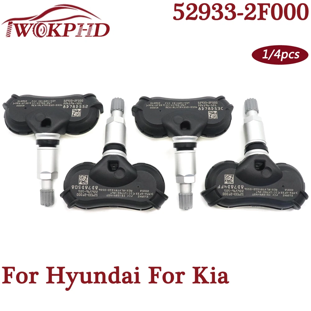Датчик давления в шинах TPMS 52933-2F000 для Hyundai Accent Genesis Sonata Tucson Kia Rio Borrego Spectra Sportage 315 МГц