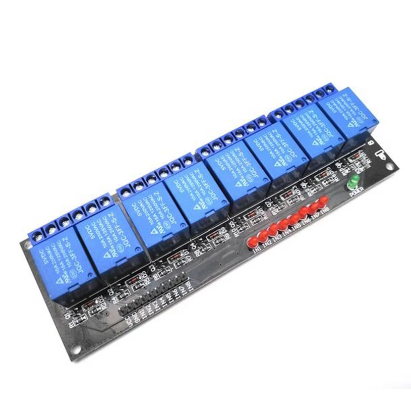 8-полосный релейный модуль 5 в 12 В 24 микроконтроллер низкого уровня оригинал