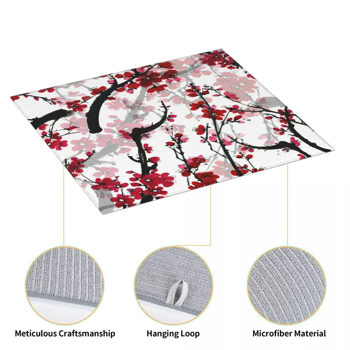Сушильный коврик для посуды кухонный с цветочным принтом сакуры Традиционная