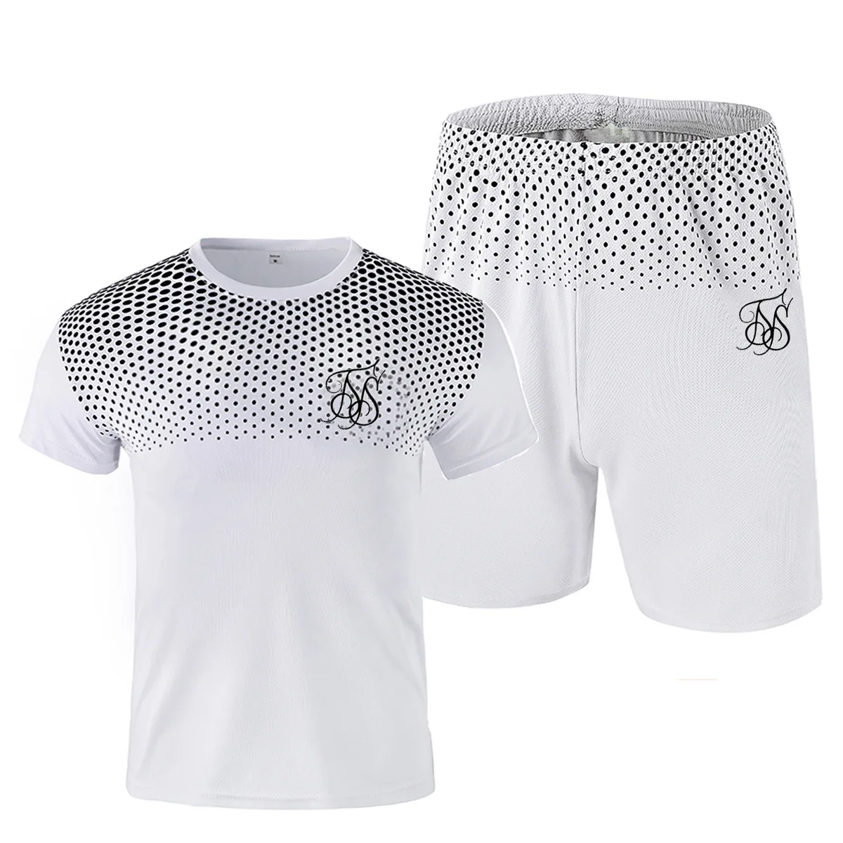 

2022 summer new men's sports 2-piece set casual street fashion little short-sleeved shorts