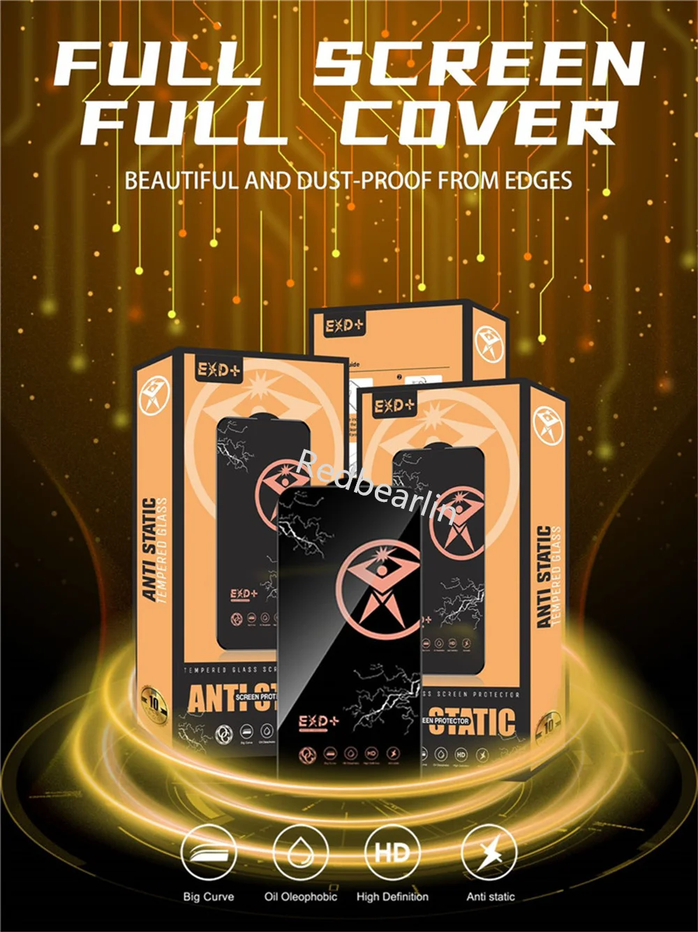 20/50Pcs ESD Tempered Glass Anti Static HD Screen Protector Film Guard For iPhone 13 12 14 Pro Max 11Pro Max X XS Max XR