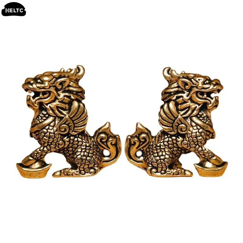 Статуя Дракона китайского знака зодиака, статуя Золотого Дракона, статуэтка животного, статуэтка, Настольная декорация, латунная Статуэтка Kylin, коллекция ручной работы
