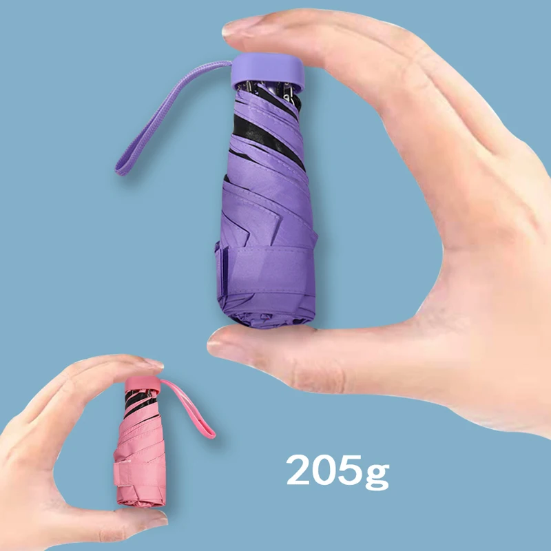 

Small Pocket Mini Sun Umbrella Anti UV 6-Folding Parasol Portable Lightweight Women Men Gift Folding Windproof Waterproof