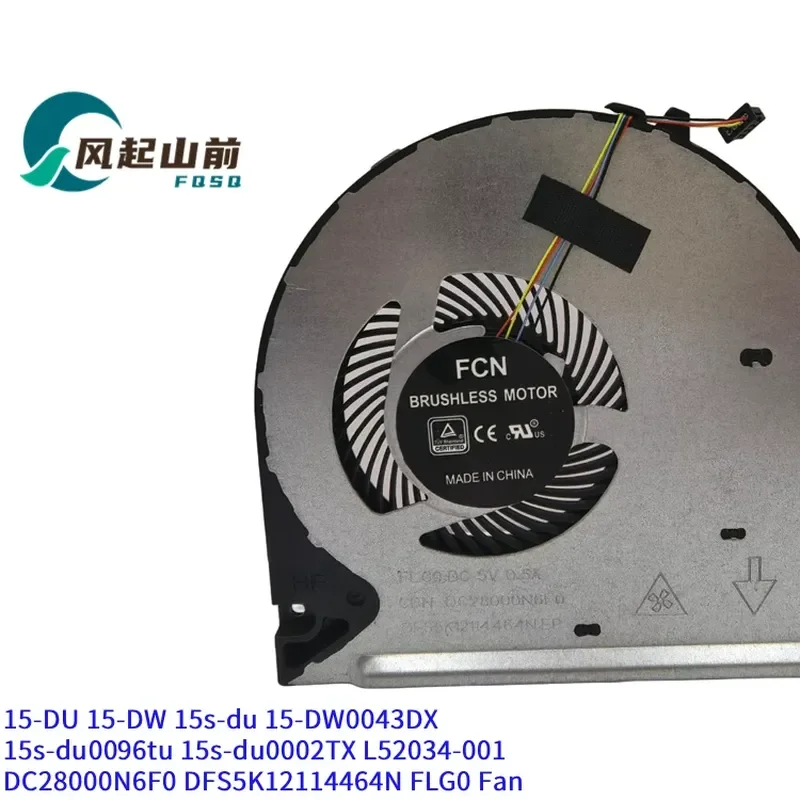 Фото Вентилятор охлаждения процессора для ноутбуков HP 15-DU, 15s-du, 15-DW, DY 250 G8, TPN-C151, TPN-C139
