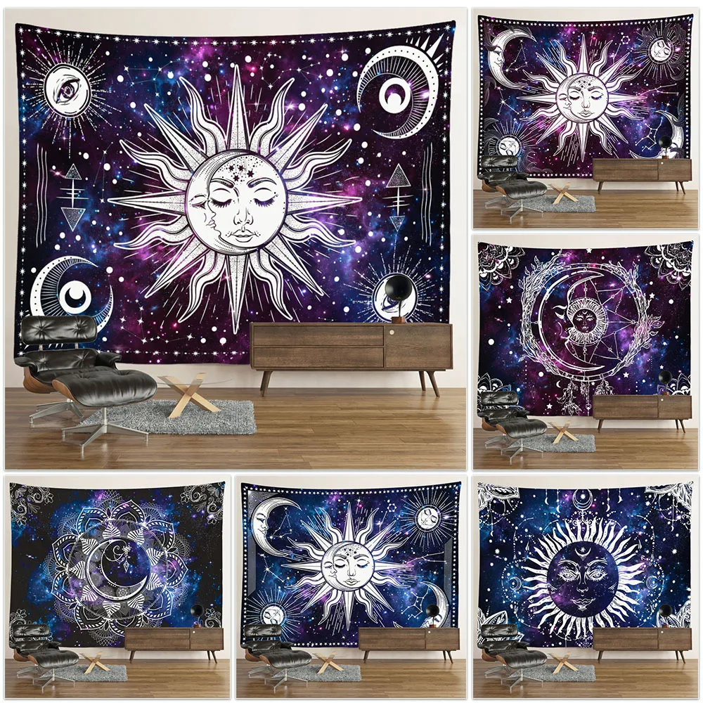

Sun And Moon Mandala Tapestry Wall Hanging Aesthetic Room Decor Witchcraft Boho Hippie Tapestries Decoration Home Bedroom